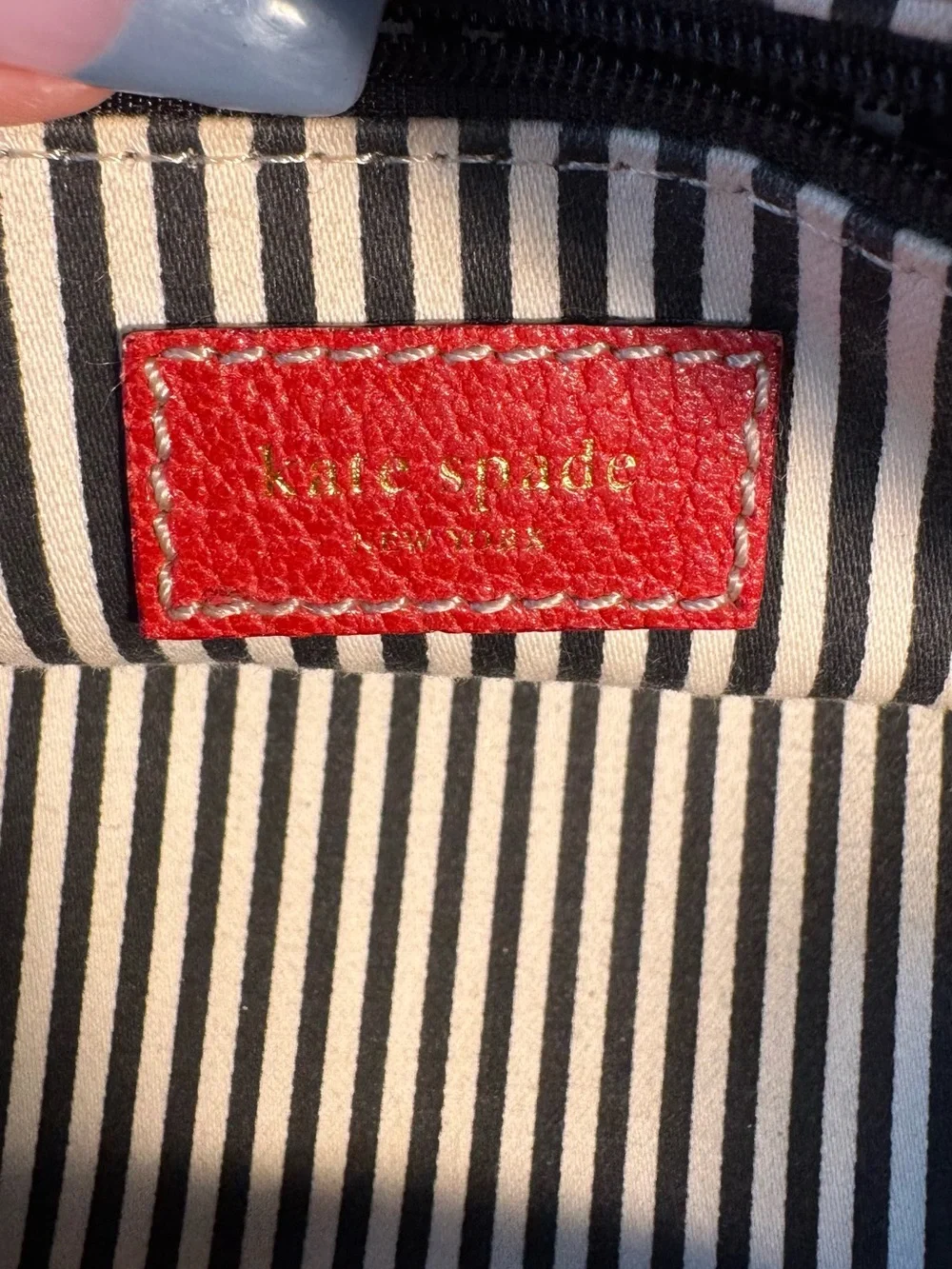 kate spade Red Leather Bowler Mini Bag with Silver Hardware